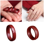 Elegant Cinnabars FengShui Rings for Men and Women Luck Wealth Amulet to Enhances Mood and Attract Prosperity