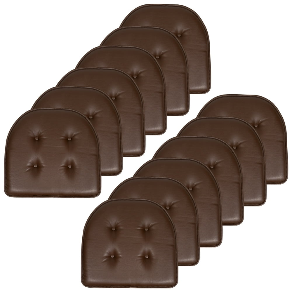U-Shaped Memory Foam No Slip Back 16 x 17 Faux Leather Chair Pad