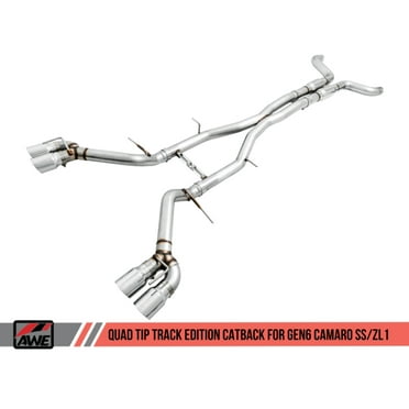 AWE Tuning 16-19 Chevy Camaro SS Non-Res Cat-Back Exhaust - Track Edition (Quad Chrome Silver Tips)