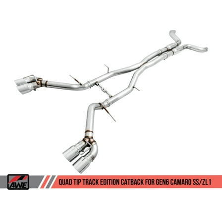 AWE Tuning Track Edition Cat-Back Exhaust for 2016-2021 Chevy Camaro SS & ZL1 with Chrome Silver Tips