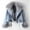 Blue, variant on Women's Long-Sleeve Short Winter Blue Denim Jacket - Removable Faux Fur Collar & Cuffs, Zipper, Warm Thickened Coat, L