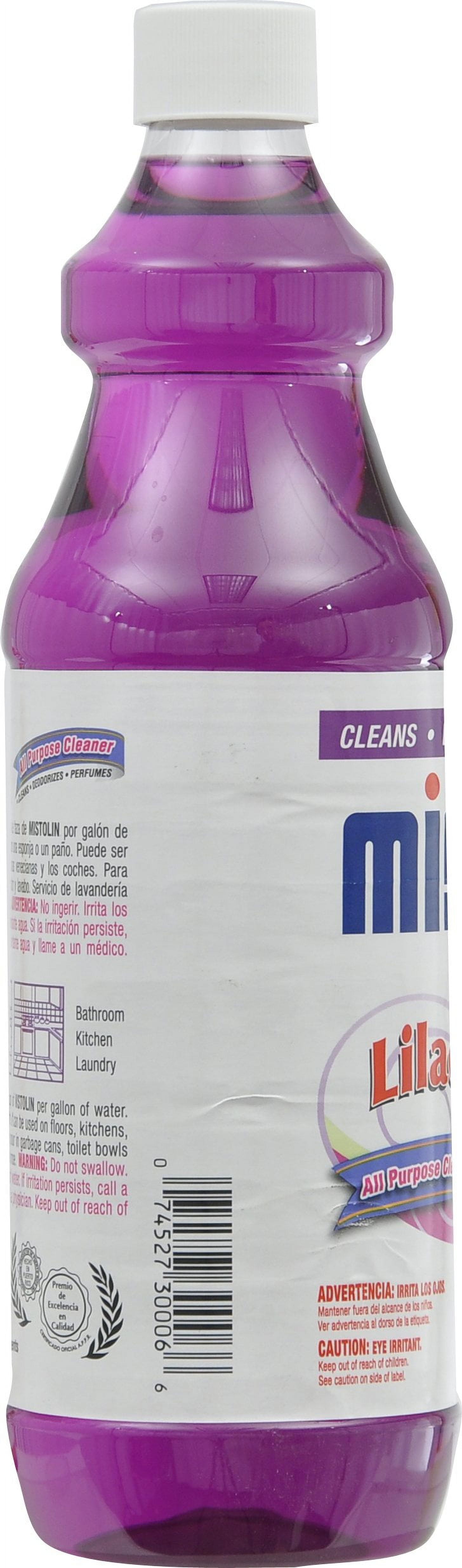 Mistolin Disinfectant, all-purpose cleaner, 28 oz bottle, lilac scent, best cleaner for bathrooms, floors and kitchens.