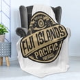 thumbnail image 4 of Fiji Soft Flannel Fleece Blanket, Welcoming Pacific Paradise Emblem Inspired Design Tropical Summer Holiday, Cozy Plush for Indoor and Outdoor Use, 50" x 60", Dark Taupe Pale Camel, by Ambesonne, 4 of 5