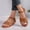 Brown, variant on Viluyesy Womens Flat Sandals, Ankle Strap Wide Width Peep Toe Summer Casual Gladiator Shoes Beige