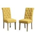 thumbnail image 3 of Solid Wood Tufted Parsons Chairs | Ideal for Dining Room | Polyester Fabric and Light - Colored Wood | Upgrade Your Dining Setup, 3 of 5