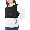 thumbnail image 4 of Blusa Con Chaleco de Perlas Roman Fashion Talla Extra Blanco Negro 42, 4 of 7