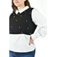 thumbnail image 4 of Blusa con chaleco de perlas Roman Fashion /Tallas Extras, 5102 (Blanco / Negro) negro 36, 4 of 7