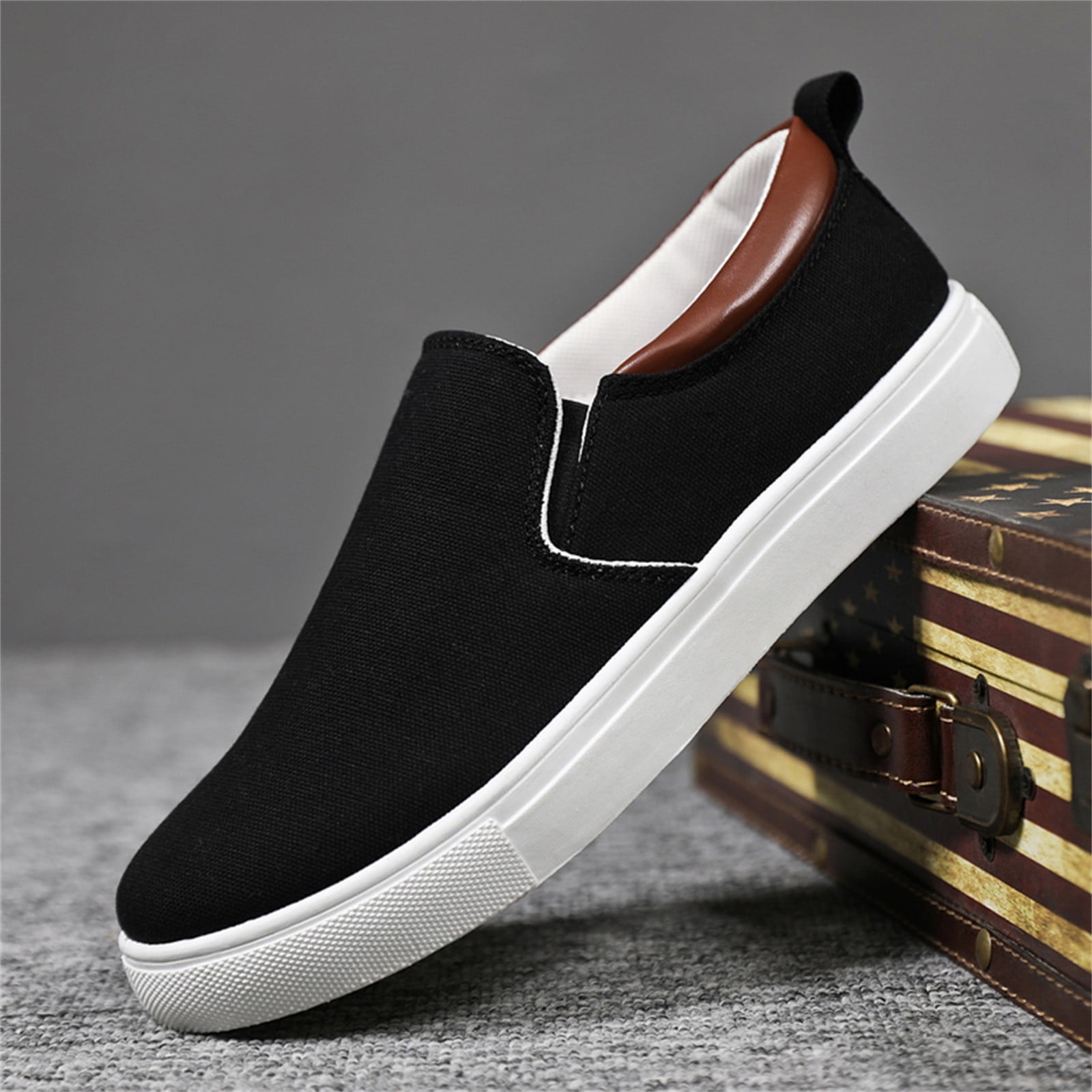 ZIZOCWA Zapatos Negros Para Mujer Sneaker for Men Fashion Autumn Men Sports  Shoes Flat Non Slip Waterproof Lace Up Comfortable Solid Color Simpl 44 