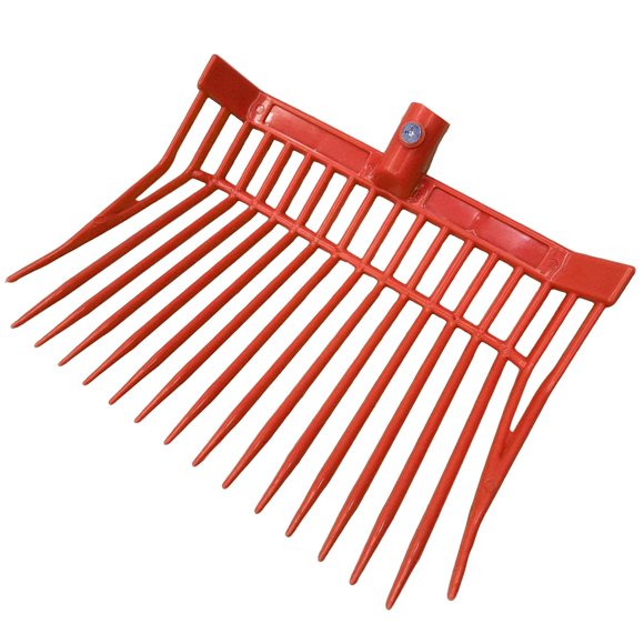 Cabezal de repuesto para horquilla de estiércol de caballo, cabezal de horca, rastrillo multiusos para estiércol de caballo, para heno, malezas, Rojo