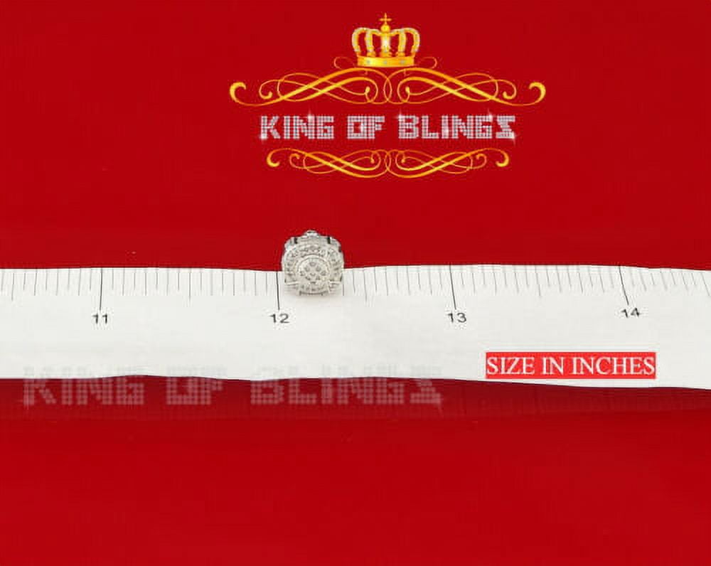 King of Bling's 925 Sterling White Silver 0.25ct Diamond For Women's/ Men's Circle Stud Earrings