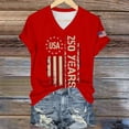 thumbnail image 5 of NMMUED Women's V Neck Patriotic Tops 4th of July Shirts 250th Anniversary Distressed Flag Graphic Tees Independence Day Summer Casual Short Sleeve Memorial Day Tees Red L, 5 of 9