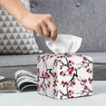 thumbnail image 6 of Sikiie Cherry Blossoms Leather Tissue Box Cover Square, tissue box holder, Tissue Box with Bottom Belt-5.2”x5.2”x5.2”, 6 of 7