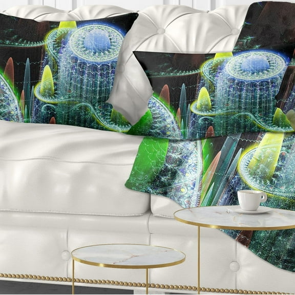 Designart 12" x 20" Multi-color Polyester Throw Pillow