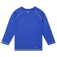 thumbnail image 2 of Boys Swim Shirt, UPF 50+ Long Sleeve Kids Rash Guard, Quick Dry Youth Rashguard, Solid Royal/Lime, Size 3T, 2 of 3