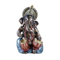 The Hindu Elephant Deity Ganesha Music Band - Sitting Ganesh Playing Tabla