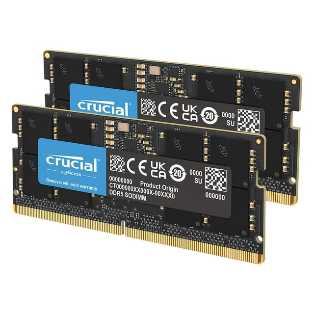 Computadora portátil RAM Crucial de 32 GB (2 x 16 GB) DDR5 CL40 de 4800 MHz
