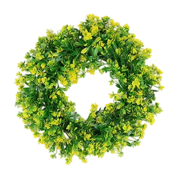 Cinvoph Artificial Wreath for Front Door Window Spring Moth Orchids Wreath for Wedding Farmhouse Porch Wall Outdoor 15.5" Yellow