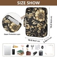 thumbnail image 3 of Haosy Accordion File Organizer Zipper Binder 500 Sheet 6-Tab Expanding File Folder Multi-Pocket 1.2 Inch 3 Ring Gold Flowers and Leaves, 3 of 7