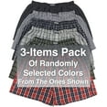 thumbnail image 4 of ToBeInStyle Men's Pack of 3 Button Fly Loose Fit Tartan Plaid Boxer Shorts - Assorted - XL, 4 of 7