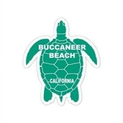 Buccaneer Beach California Souvenir 4 Inch Green Turtle Shape Decal Sticker