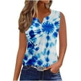 thumbnail image 2 of Nrmvnmi Plus Size Tank Tops for Women V Neck Sleeveless Tie Dye Shirt Casual Summer Solid Color Oversized Tanks Mothers Day Gifts, 2 of 5