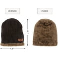 thumbnail image 3 of Morttic Men's Soft Stretch Knit Lined Thick Warm Ski Cap Women Winter Wool Slouchy Beanies Hat,Coffee, 3 of 7