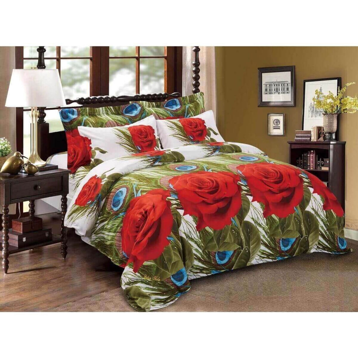 77 Decorate Duvet Cover Set, King Size Floral Bedding, Dolce Mela - Romeo DM711K