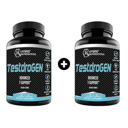 TestdroGEN Testosterone Booster Supplement for Men - Support Healthy Libido, Natural Energy & Stamina - 2 Pack