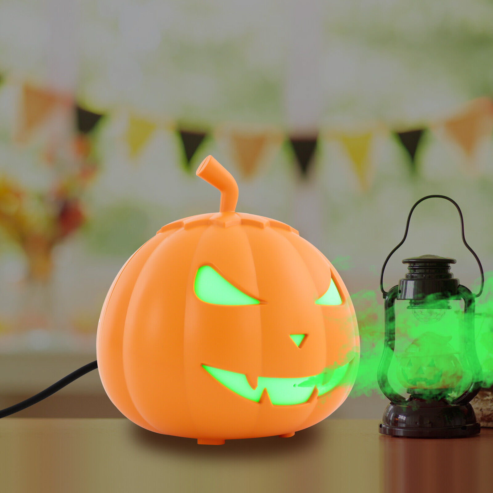 TFCFL 800W Pumpkin Smoke Fog Machine Parties Wedding Festival Tage Effects Fog Sprayer W/ LED Lights for Halloween Party