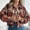 Orange, variant on Women's Plaid Shacket Oversized Button Down Cropped Jacket with Long Sleeve Tweed Fall Winter Fashion Outfits for Women Orange XL