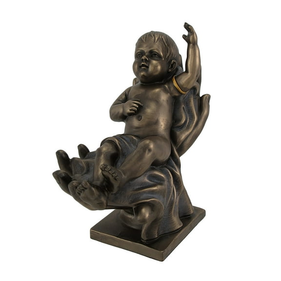 Bronzed Baby in Hands Statue