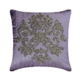 thumbnail image 1 of Pillow Case With Zipper, Purple 12"x12" (30x30 cm) Pillow Covers, Silk Beaded & Damask Throw Pillows For Sofa, Abstract Pattern Contemporary Style - Damask Silk Purple, 1 of 3