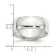 thumbnail image 3 of 925 Sterling Silver Solid Polished Half Round 8mm Half-Round Band Size 12 Ring for Women and Men, 3 of 3