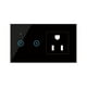 thumbnail image 1 of Interruptor inteligente Enchufe de pared inteligente con Wi-Fi de 95-250 V con interruptor de luz tá Tomshoo  Negro/2 Gang, 1 of 6