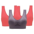 thumbnail image 2 of Fartey Womens Plus Size Sports Bras Full Coverage Seamless Wireless Push Up Bra Comfortable Breathable Yoga Bras High Support Running Bra 3 Pack Multicolor S-4XL, 2 of 7