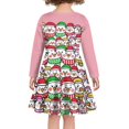 thumbnail image 3 of FKELYI Christmas Long Sleeve Dresses Size 15-16 Years Casual Cartoon Snowman Children Swing Skater Dress Elastic Teen Dresses Long Sleeve for Girls, 3 of 4