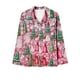 thumbnail image 4 of Puntoco Conjuntos de pijama cómodos para mujer Conjunto de pijama informal de manga larga con solapa y estampado navideño a la moda para mujer Conjunto de pijama informal con pantalón y parte supe, 4 of 5