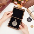 thumbnail image 3 of 4x4 inch Walut Wood Watch Box Pocket Watch Organizer Case Display Box Gift Cases for Men Birthday Father's Day Travel Home Store Exhibition Organizer Inner Diameter: 62.5x48mm DIY, 3 of 5