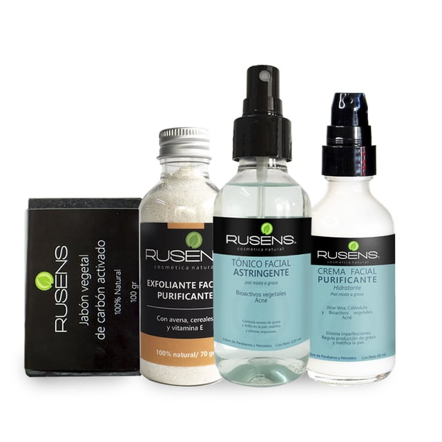 Kit Antiacné con Exfoliante RUSENS Regula la Producción de Grasa y Elimina Imperfecciones