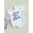 thumbnail image 3 of 4th of July Baby Girls Boys Short Romper Summer Short Sleeve Round Neck Letter Casual Party Street Short Tops For Independence Day, 3 of 9