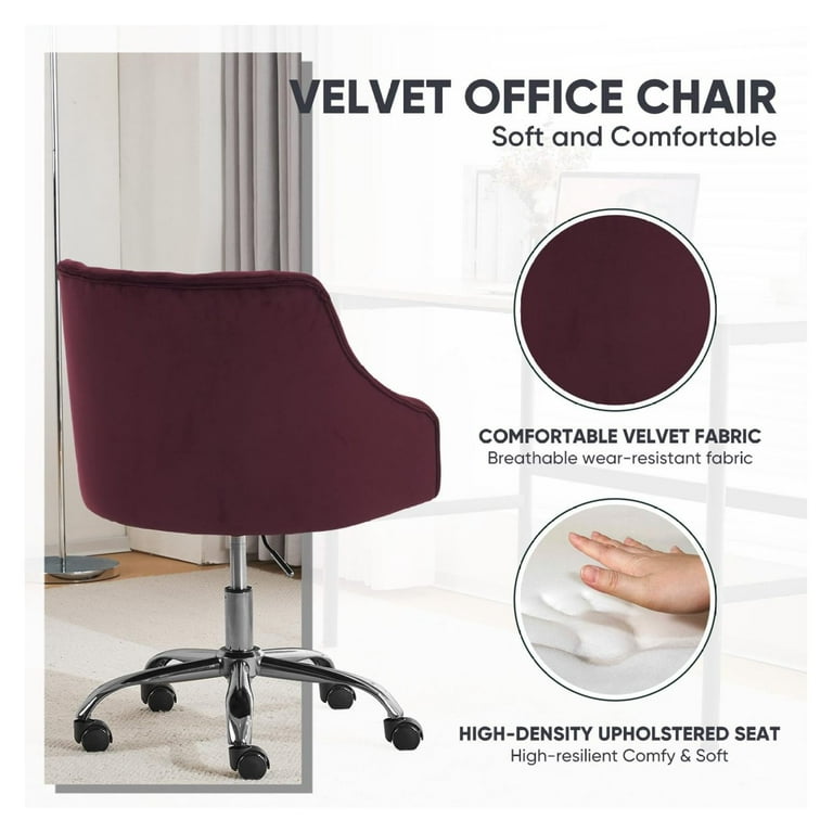 Burgundy velvet office chair new arrivals
