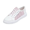 thumbnail image 2 of CHWshoes Women's Mesh Lace Floral Lace Up Fashion Sneakers Hollow Out Breathable Low-Top Shoes, Suitable for Sports, Daily Walks Outdoor Dressy Casual Footwear Pink Size 38, 2 of 6