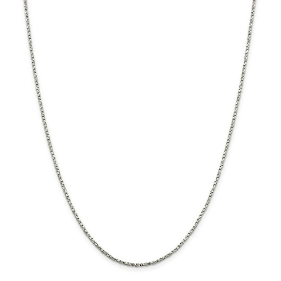 Solid 925 Sterling Silver 1.75mm Twisted Box Chain Necklace - with Secure Lobster Lock Clasp 18"