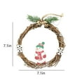 thumbnail image 3 of LSLJS Christmas Garland for Front Door,7.1 inch Round Rattan Wreath with Snowman Santa Reindeer Pattern and Cone, Glowing Hoop Wreath with LED String Light Xmas Hanging Ornaments Christmas Decorations, 3 of 6
