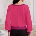 thumbnail image 3 of Women's Sequin Formal Long Sleeve Chiffon Shirt Blouse, 3 of 4