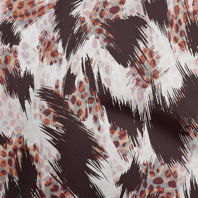 oneOone Velvet Maroon Fabric Animal Skin Sewing Material Print Fabric By The Yard 58 Inch Wide