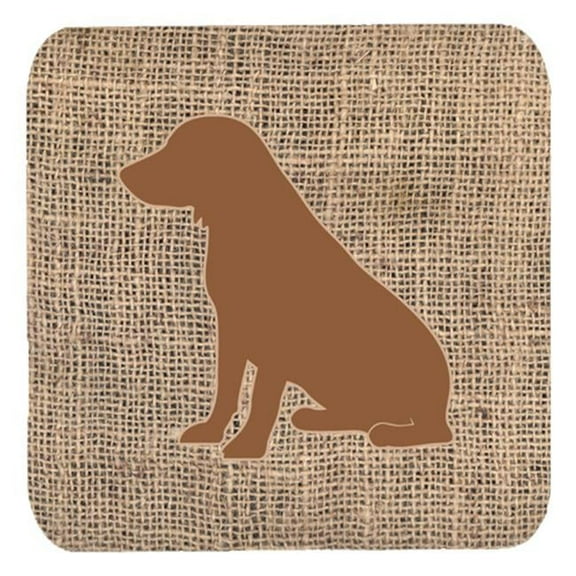 Boykin Spaniel Burlap and Brown Foam Coasters, Set - 4