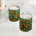 thumbnail image 2 of Yayeee 2 Pack Qtip Holder Dispenser for Bathroom with Lid Cotton Swab Canister, Orange Tree Pattern, 2 of 6