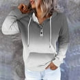 thumbnail image 2 of hotojiny Sweatshirts for Women Long Sleeve Casual Hoodies Button Collar Drawstring Pullover Tops with Pocket, 2 of 6