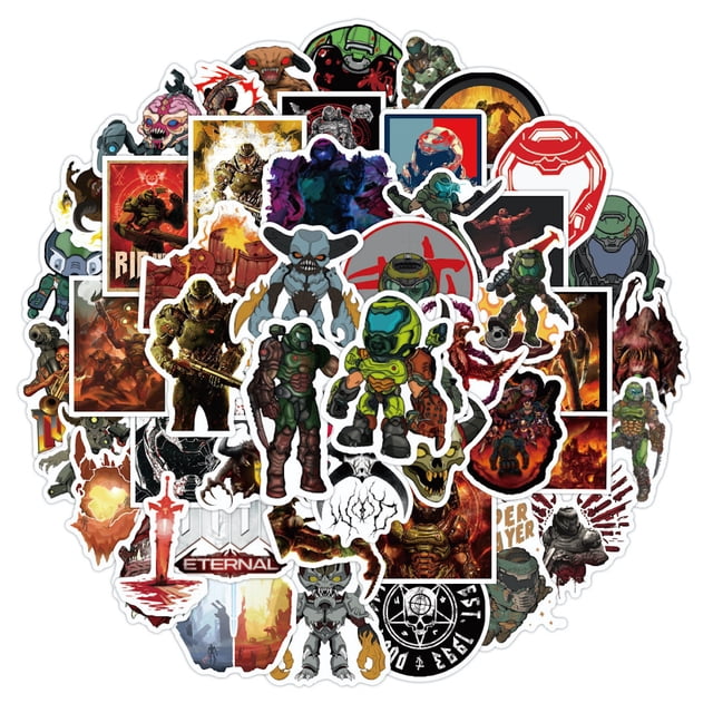 Sticker Dooms Anime, vinilo, dibujos animados, para botella de agua, 50 unidades